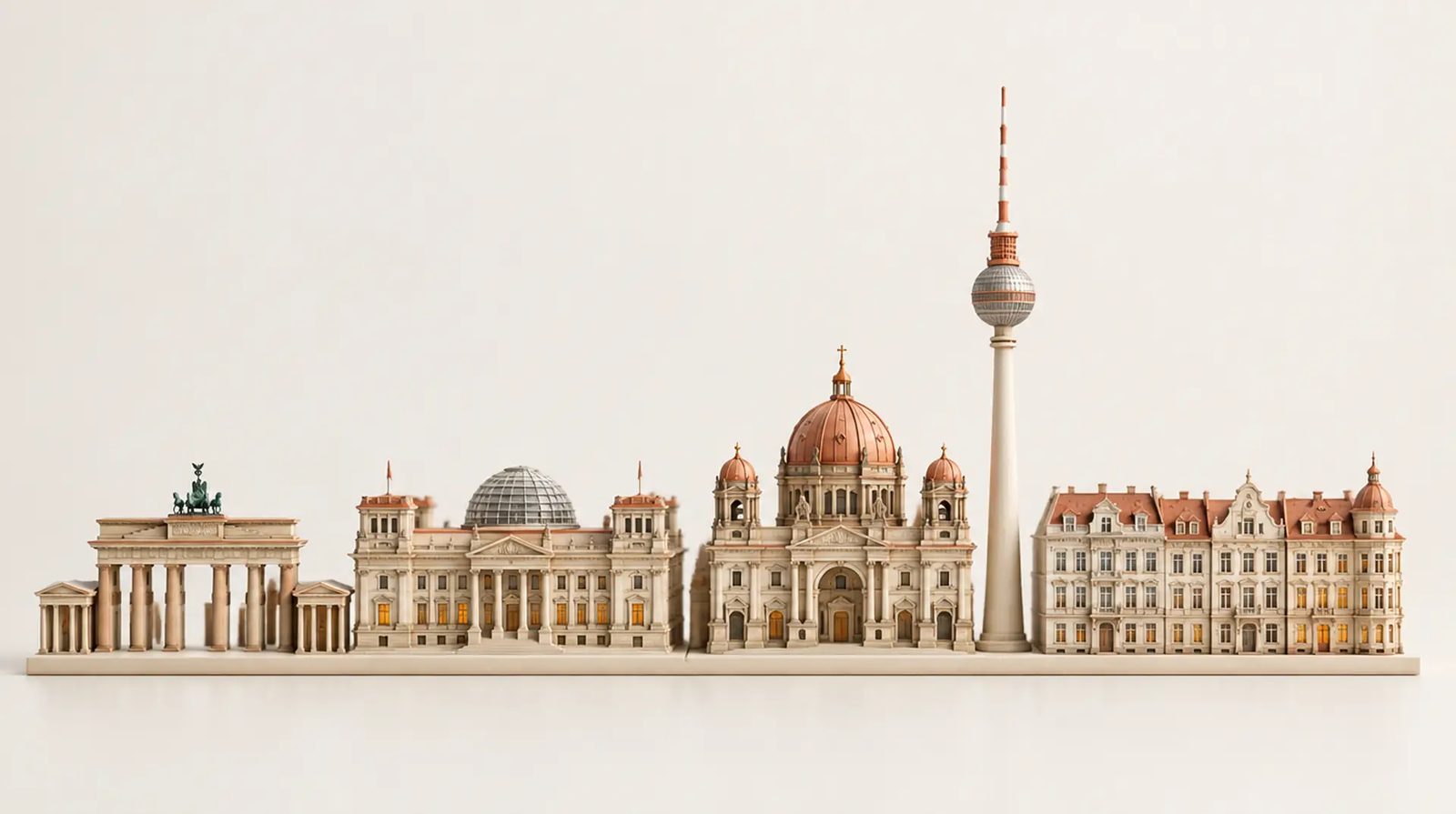 Architekturmodelle der Wahrzeichen von Berlin