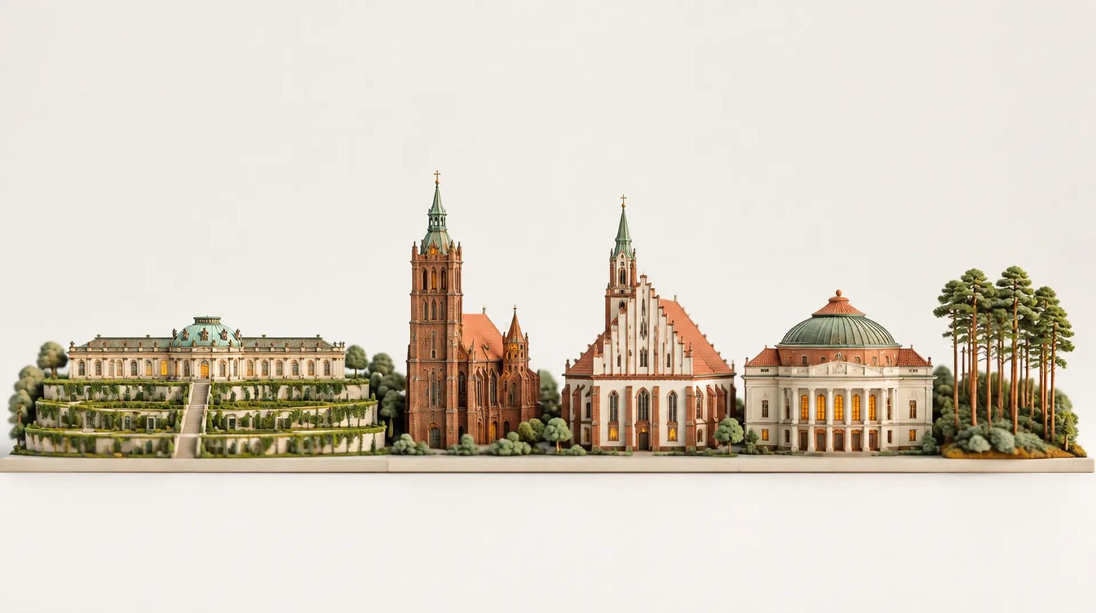 Architekturmodelle der Wahrzeichen von Brandenburg