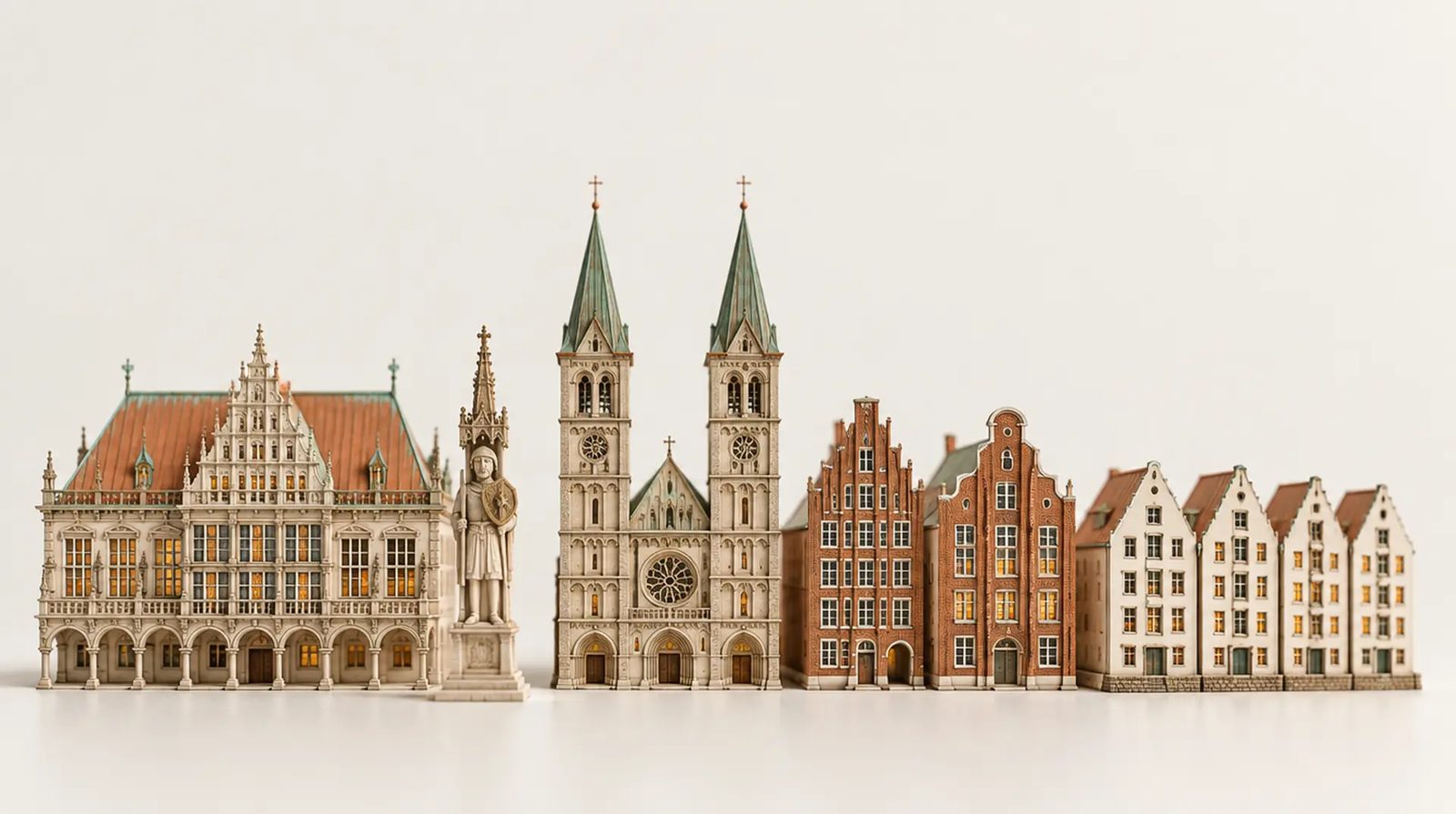 Architekturmodelle der Wahrzeichen von Bremen