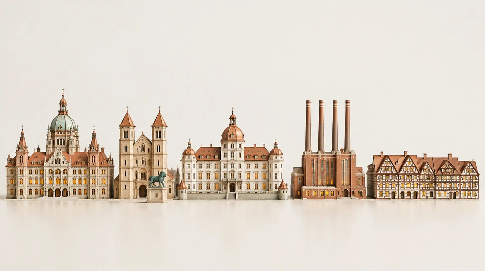 Architekturmodelle der Wahrzeichen von Niedersachsen