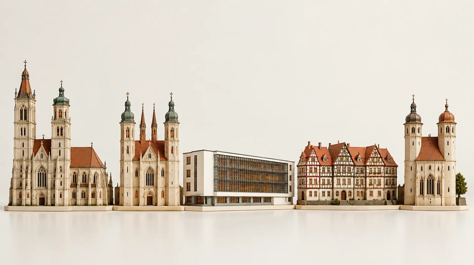 Architekturmodelle der Wahrzeichen von Sachsen-Anhalt